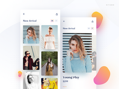 Fashion app - Catagories card view app catagories fashion interface ios mobile profile ritzmo shop trending ui ux