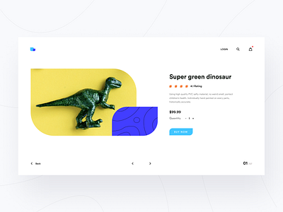 Super Green Dinosaur 🦖 clean composition ecommerce layout minimal ritzmo swiss t rex toy typography ui web