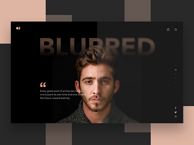 Blurred clean composition fashion fluent design landing layout model portfolio ritzmo typography ui web