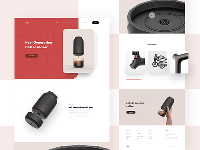 coffee maker - Website Concept branding coffee header illustration logo minimal product ritzmo typography ui vector web