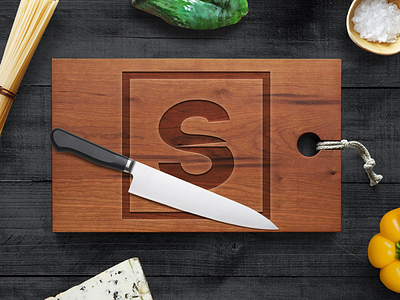 Cutting board mock-up - Sharp Premium Knives