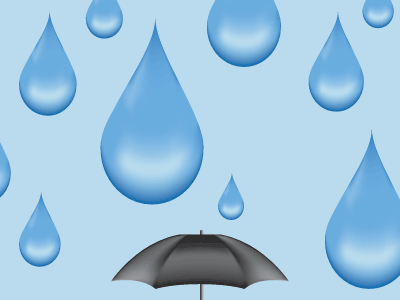 When it rains, it pours. illustration rain raindrops umbrella