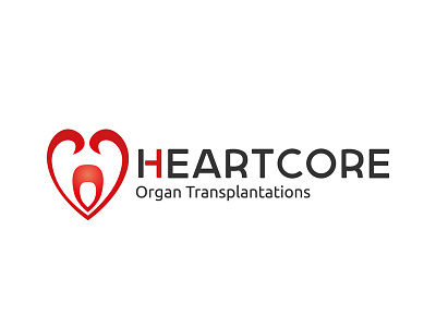 Heartcore Organ Transplantations Logo concept core health heart heartcore organ red cross transplantation