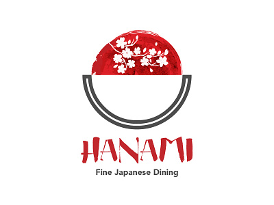 Logo Concept Nanami Japanese Restaurant blossoms bowl cherry hanami japan japanese logo restaurant