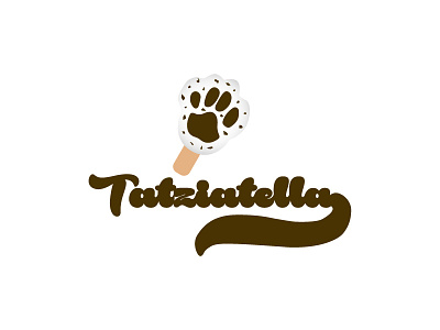 Tatziatella Logo Concept animal animals cat concept dog food german ice icecream logo paw pfote popsicle tatze