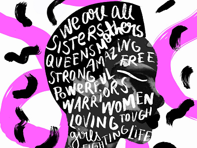 Women empowerment feminism girl power illustration typography