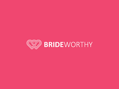 Bride Worthy Logo Design connecting couples heart pink wedding