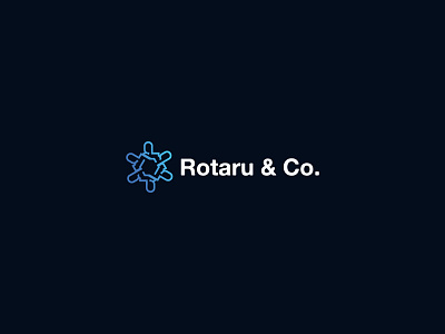 Rotaru & Co. Logo Design blockchain connection luxury modern research software sophisticated tech technology