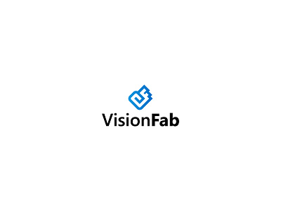 VisionFab Logo Design blue electronics humanity it modern products tasks technology vision