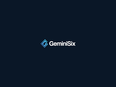 GeminiSix Logo Design blue gradient it logo modern six technology
