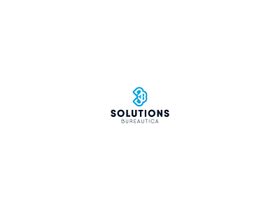 Solutions Bureautica Logo Design administrative blue bold business consulting offer offers services solutions