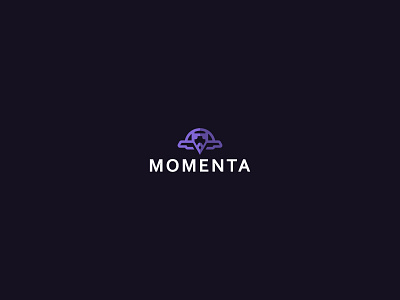 Momenta Logo Design abstract bird dark fly freedom game m purple recreational shadow