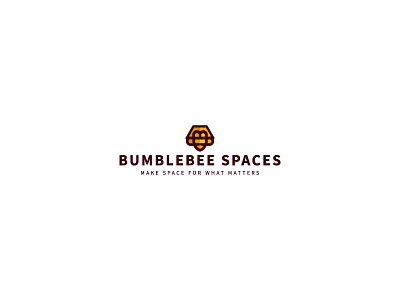 Bumblebee Spaces Logo Design abstract bee dark furnishing home honey orange space urban yellow