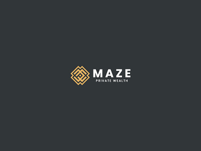 Maze Private Wealth Logo Design bold exclusivity financial gold high end luxury maze mortgage wealth