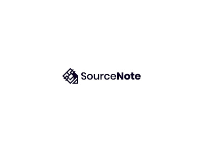 SourceNote Logo Design app black iconic note programming solid source writers