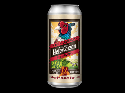 German Hefeweizen art beer beer can beer label bird drawing hunting illustration label packaging pheasant vector