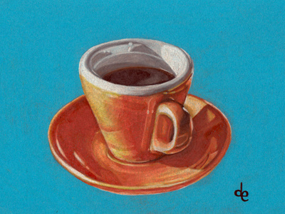 Coffee art coffee cup espresso illustration pencils prismacolor