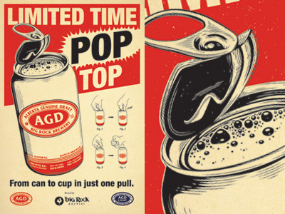 PopTop art beer design diagram illustration poster