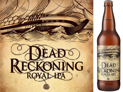 Dead Reckoning art beer design illustration label packaging sea ship wordmark