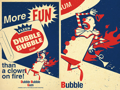 Opus Daily Practice – Day 6 art bubblegum clown fire gum illustration retro vintage