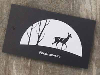 Feral Fawn deer fawn hang tag illustration moon