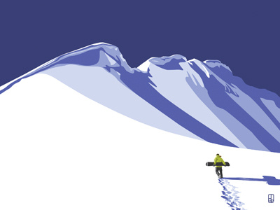 Mounatin Love alpine art backcountry design drawing hiking illustration mountain powder snow snowboarding vector