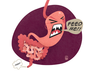 Hangry art design digestion drawing eat food gut hangry hungry illustration stomach vector