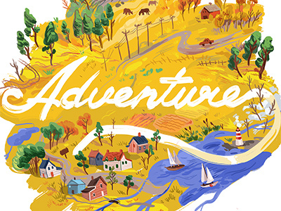 Adventure adventure art boats design explore handlettering illustration map roadtrip travel