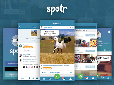 Spotr v1.2 UX app captions mobile pics ui ux