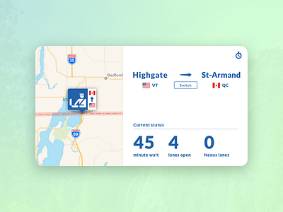 Daily UI :: Border Wait Times app border card daily dailyui ui