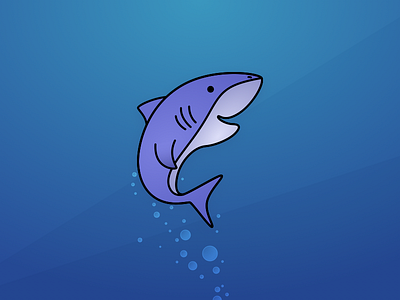 Shark fish illustration ocean shark under the sea vector water zoo