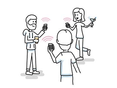 Product use case: At a party with friends illustration use case