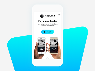 AmpMe new home page ampme mobile music sync ui ux web