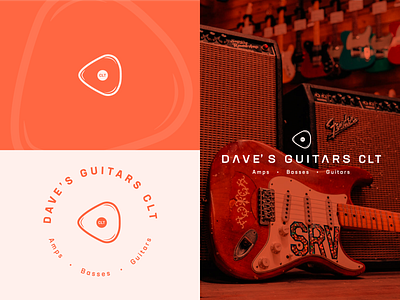 Dave's Guitars CLT brand brand identity branding design identity illustration logo minimal print typography