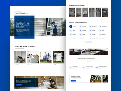 Lowe's Services Hub Page category page design home services splash page ui ux visual design visual identity web design