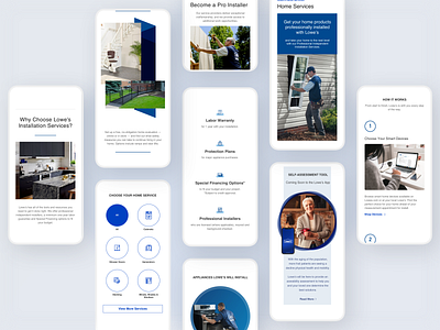 Lowe's Home Services Mobile UI architecture banner branding design ecommerce enterprise hierarchy home icon identity illustration information mobile porposition services typeography ui ux value web