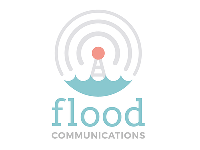 Flood Communications Logo broadcasting communications flood logo