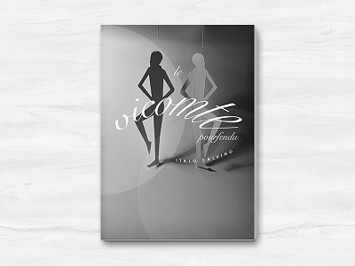 Le Vicomte Pourfendu book bw cover cut design drawing editorial graphic illustration lettering minimal paper