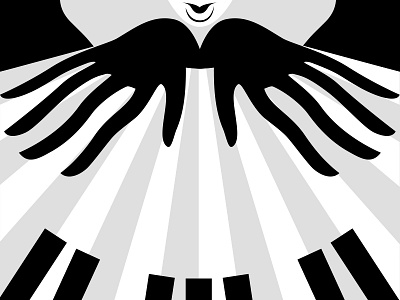 Lili abstract black and white design digital drawing flat illustration minimal music