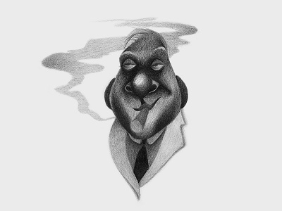 Smoke art black and white character disney doodle drawing illustration minimal pencil people smoke