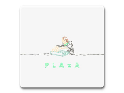 Plaza fun illustration minimalist squiggle