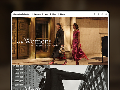 Desktop Concept Homepage for Zara