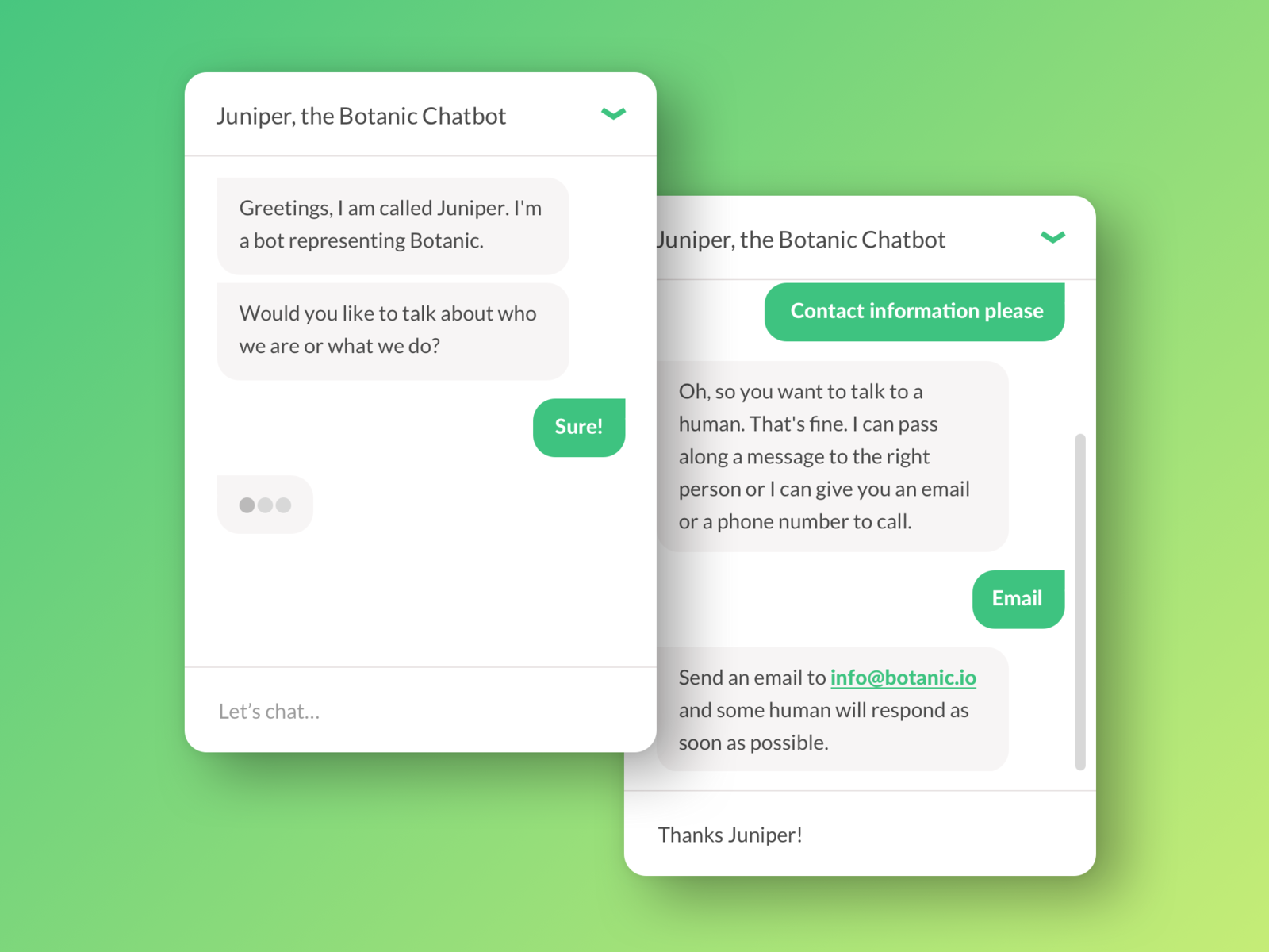 Chat Box UI for Botanic's Website by Julia Starkov on Dribbble