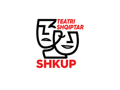 Teatri Shqiptar Shkup 1 branding cubism design illustration lettering lines logo logotype simple theater design type typography vector