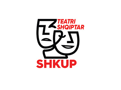 Teatri Shqiptar Shkup 1 branding cubism design illustration lettering lines logo logotype simple theater design type typography vector