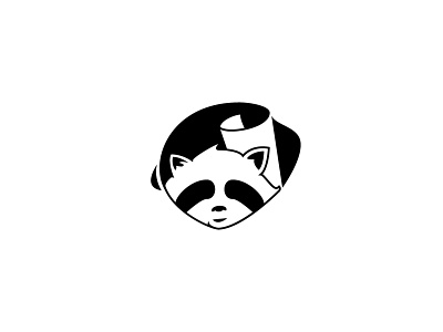 Raccoon Papers brand branding design illustration lines logo papers raccoon vector