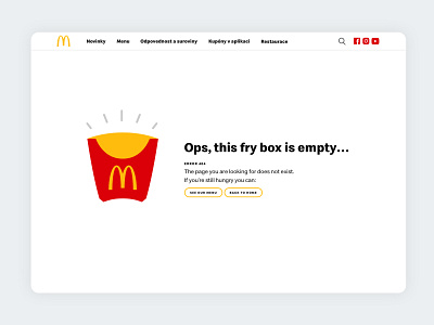 404 Page - McDonalds 404 404 error 404 page mcdonalds ui ux writing