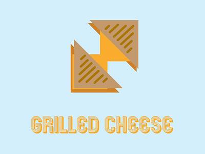 Grilled Cheese blue complimentary colors food grilled cheese illustration menu menu design orange sandwich triangles typography
