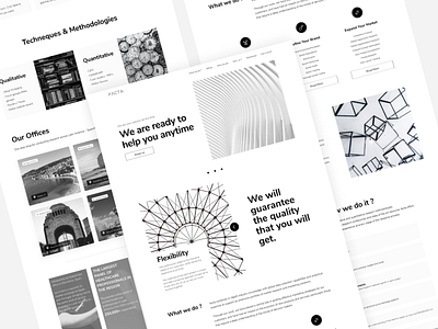 99Design Contest - Facta Research website design 2020 99design black and white company contest design exploration landing page landingpage monochrome ui uiux ux web website website design