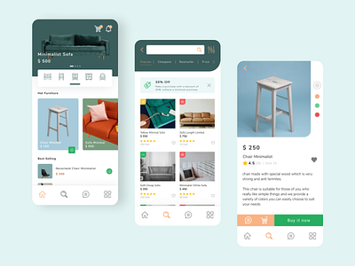 E-Commerce Furniture - Exploration 2020 aplication app branding design exploration furniture furniture app store ui uiux ux